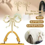 4Pcs Bow Hook Decorative Bow Hanger Sturdy Brass Towel Hook Multi-Purpose xdbsP