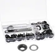 Grommet Kit 50 Sets Copper Eyelets with 3pcs Tool, 12mm Inside Dia Dim Gray