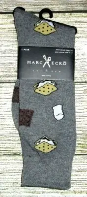MENS MARC ECKO SMORES CHARCOAL GRAY CREW SOCKS (SHOE SIZE 6-12)