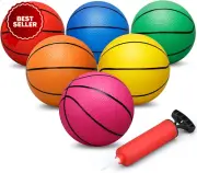 6 PCS Mini Replaceable Basketballs for Mini Basketball Hoop, 16CM Mini Rubber Ba