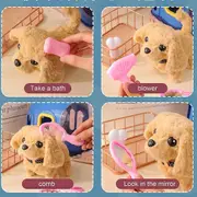 Electric Cute Walking Talking Rabbit Puppy Plush Toy Pet Cage Toy Set, 's Early Education Educational Interactive Toys