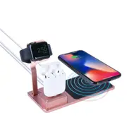 3 in 1 Wireless Charger 10W Fast Ultra-Slim Wireless Charging Pad Aluminum Charging Stand for Apple Watch/iPhone/iPod