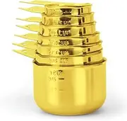 2lbDepot Gold Measuring Cups, Premium 18/8 Stainless Steel Metal, Stackable & Nesting, Accurate Measuring Cup Design for Dry & Liquid Ingredients, 7 Piece Set
