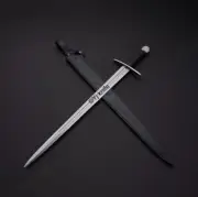 32 INCHES HANDMADE CARBON STEEL VIKING COMBAT BATTLE READY SWORD WITH SHEATH