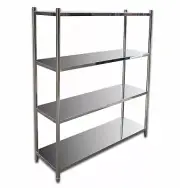4 TIER 1800mm x 500mm STAINLESS STEEL SHELF UNIT, kitchen shelving, display unit