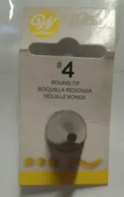 Wilton Piping Tips Round Tip #4 Stainless Steel Stock # 418-4 Reusable
