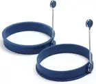 Silicone round Pancake/Egg Rings, 2 Pieces, Blue