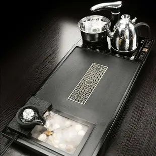茶盤 家用整塊烏金石茶盤套裝功夫茶具全自動電磁爐霧化流水泡茶臺其他