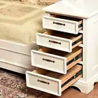 Pu Leather Handle Knob Pull Retro Flower Cabinet Drawer Wardrobe Cupboard Decor