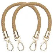 2 Pcs Leather Purse Strap, Braided Purse Replacement, Beige
