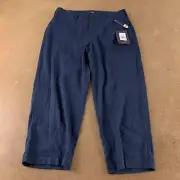 Nydj Womens Utility Pant Navy Oxford Flat Front Petites 4P New