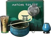 Whisk Matcha Set - Japanese Tea Set, Whisk Matcha and Bowl | Matcha Starter Kit 5 Pieces Matcha Bowl and Whik Set, Matcha Set, Matcha Set, Matcha Kit for Family, Friends, Home, Daily Use