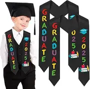 [YLOLUL] 2 Pcs Preschool Printed Graduation Stole 2025 Preschool Sash Kindergarten Graduation Gifts Unisex Stole Sash for Kids
