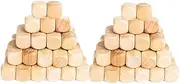 DOITOOL 50PC Blank Wooden Dice Set Unfinished Craft Cubes for DIY Projects Puzzle Making and Creative Crafts Durable Wooden Square Blocks for Fun and Relaxation