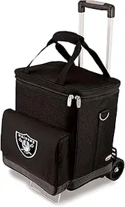 NFL Oakland Raiders Insulated Cellar Six Bottle Wine Tote with Trolley