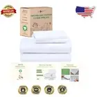 Deep Pocket 4-Piece King Sheets Set: Cooling Percale Cotton - Soft White