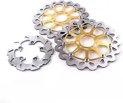 3Pcs Motorcycle Front Rear Brake Disc Rotors Set Compatible with Suzuki TL1000R GSXR 600 750 TL1000S GSXR600 GSXR750 Floating Gold