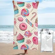 Sweet Lollipop Cupcake Quick Dry Towel Microfiber Sports Gym Shower Home Use Hiking Bathroom Multifunctional