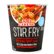 (4 Pack) NISSIN Teriyaki Beef Stir Fry Instant Cup Noodles, No MSG, 85g