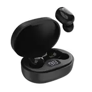 Laser TWS Mini Earbuds with ENC and LED Display (Black)