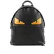 FENDI Bag Bugs 鱷魚皮怪獸眼睛牛皮後背包(黑色)_展示品 FVZ012 6E3 F0H95