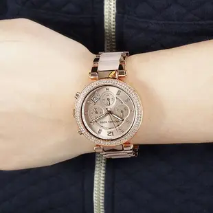 【可面交】Michael Kors MK5896  Parker 玫瑰金 女錶 39mm 可面交 水鑽 基隆大錶哥 手錶