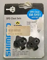 Shimano SPD SM-SH51 Single-Directional Release Cleats With Cleat Plate Nuts New