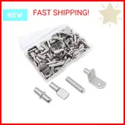 104Pcs Shelf Pins Kit,4 Styles Nickel Plated Shelf Support Pegs,Bookshelf Pegs f