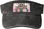 [RLDOBOFE] Sun Visor Hat Adjustable Empty Top Baseball Cap Cute Owls Sun Hats for Women Men Sports Hats Summer Beach Cap
