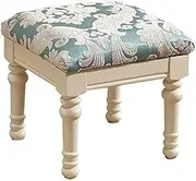 Footstool Dressing Table Dressing Table Bedroom upholstered Dressing Table Makeup seat Baroque Piano Chair with high-Density Resin Legs (Color: Beige)