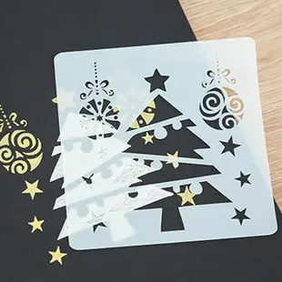 聖誕節麋鹿聖誕樹鏤空填色板【BlueCat】【XM0227】