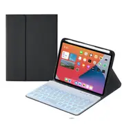 Keyboard Case With Pencil Holder 7 Backlit Detachable Wireless BT Keyboard For iPad Mini6 -Black