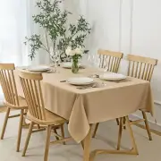 Rectangle Slubby Textured Tablecloth Waterproof Spillproof Wrinkle Free Table Cl