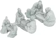 Happyyami 3Pcs Old Man Chess Statue Sandstone Garden Decor Miniature Ornament for Home Bonsai Adornment Lightweight Landscape Artware for Indoor and Outdoor Use for Friends