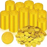 1000 Pcs Plastic Gold Coins Pirate Play Coins for Kids Fake Coins Gold Tokens for Treasure Hunt Game Pirate Party Decorations Teachers Classroom Reward, 1.38 Inch