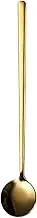 Spoons Stainless Steel Spoon Coffee Spoon Long Handle Dessert Spoon Stainless Steel Round Spoon, 1 Piece, Gold/Silver Tiny Spoon(Color:Gold,Size:15cm)
