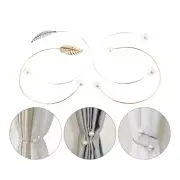 2pcs Curtain Tiebacks Leaf/Pearl Holdbacks Straps Clips for Living Room Bedroom