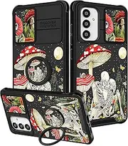[Funermei] (2in1 for Samsung Galaxy A54 5G Phone Case for Cute Skull Skeleton Cover Goth Horror Scary Spooky Funny Cool Design with Camera Cover and Ring Stand Funda for Samsung A54 5G Case