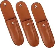 ERINGOGO 3pcs Harmonica Leather Case Soft Small Portable Protector Harmonica Bags Pouch Case for Harmonica Pocket Jr Beginner Harmonicas Mouth Organ for Mouth Harp Brown