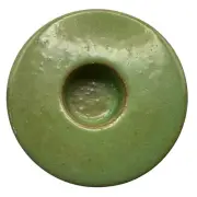Green heavy clay round shape votive candle holder 5”