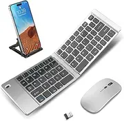 Wireless Foldable Keyboard and Mouse for IPad,Bluetooth Keyboard and Mouse Combo,Protable Folding Keyboard and Mouse for Business and Travel,Keyboard for Windows iOS Android Tablet Smartphone Laptop