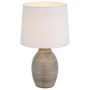 Earth Ceramic Table Lamp, Bronze, White