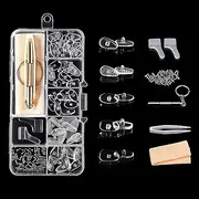 Eyeglasses Nose Pads, 30 Pairs Silicone Glasses Nose Pads Set, Glasses Repair Kit with Screwdriver, Tweezers and Cleaning Cloth for Sunglasses, Glasses