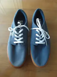 在飛比找Yahoo!奇摩拍賣優惠-美國DC 海軍藍帆布滑板鞋