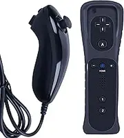 TCNOUMT Replace Game Remote Control Compatible with Nintendo Wii/Wii U, with Silicone Case, Black