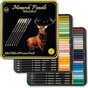 Monarch Premium Grade Coloured Pencils - 48 Colouring Pencils With Smooth Pigments - Best Colour Pencil Set For Adult Colouring Books And Drawing