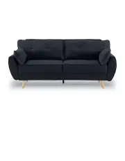 [Sarantino] 3 Seater Sofa Bed Lounge Couch Modular Furniture Home Linen Fabric Black
