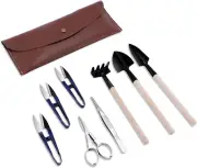 Bonsai Set 8 Pcs - Include Pruner,Fold Scissors,Mini Rake,Bud & Leaf Trimmer ...