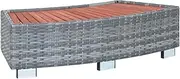 Spa Step Grey Poly Rattan 92x45x25 cm,Pool Ladders, Steps & Ramps 6.8KG-46461