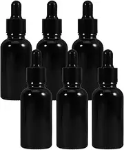 Anneome 6pcs Dropper Bottle Essential Oil Dropper Glass Bottles for Oil Black Pp